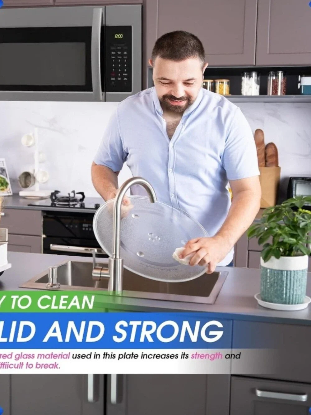 Clear Tempered Glass Microwave Turntable Plate - Durable Replacement